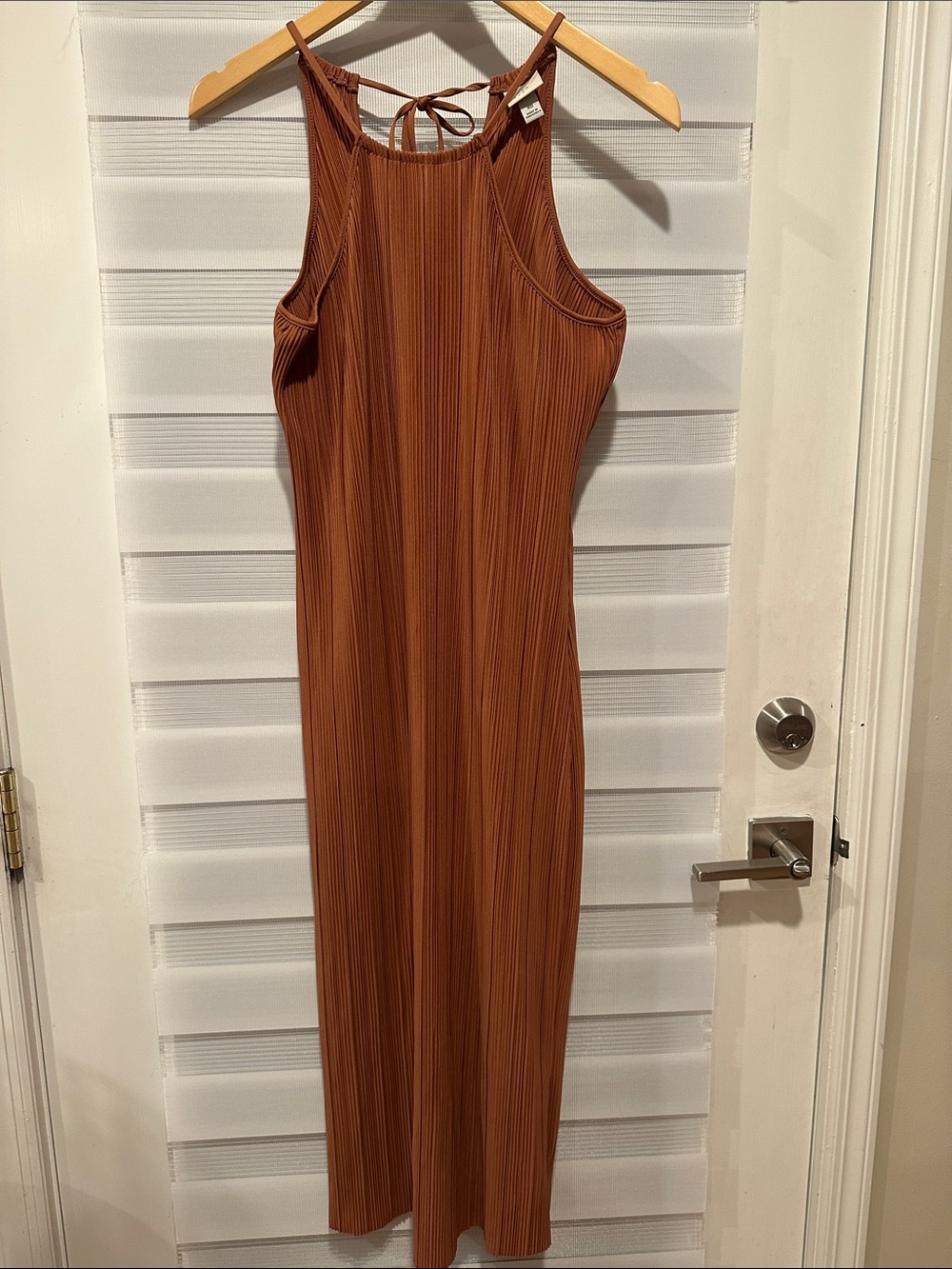 A New Day sleeveless brown midi halter dress size XS